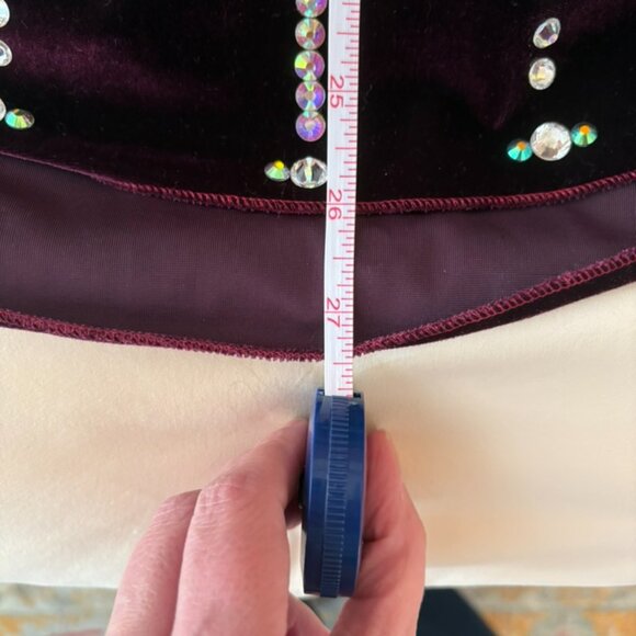 Purple Halter - Jazz Age Velvet Figure Skating Dress + Custom Crystals - XS/S - Picture 14 of 14